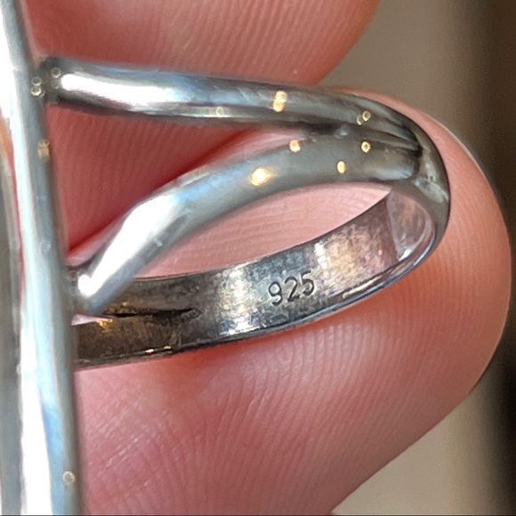 Sterling Silver Orthoceras Fossil Ring. Sz 7 - Picture 4 of 4